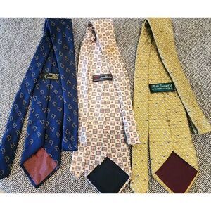 Peter‎ Thomas Superba, Comme Soie, Jian Shiba 100% Silk Men's Neck Tie Lot Of 3